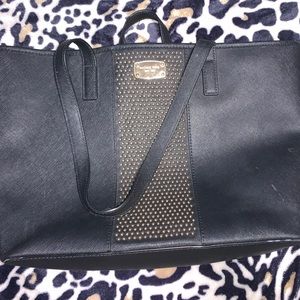 michael kors shoulder handbag Black With Gold Studs